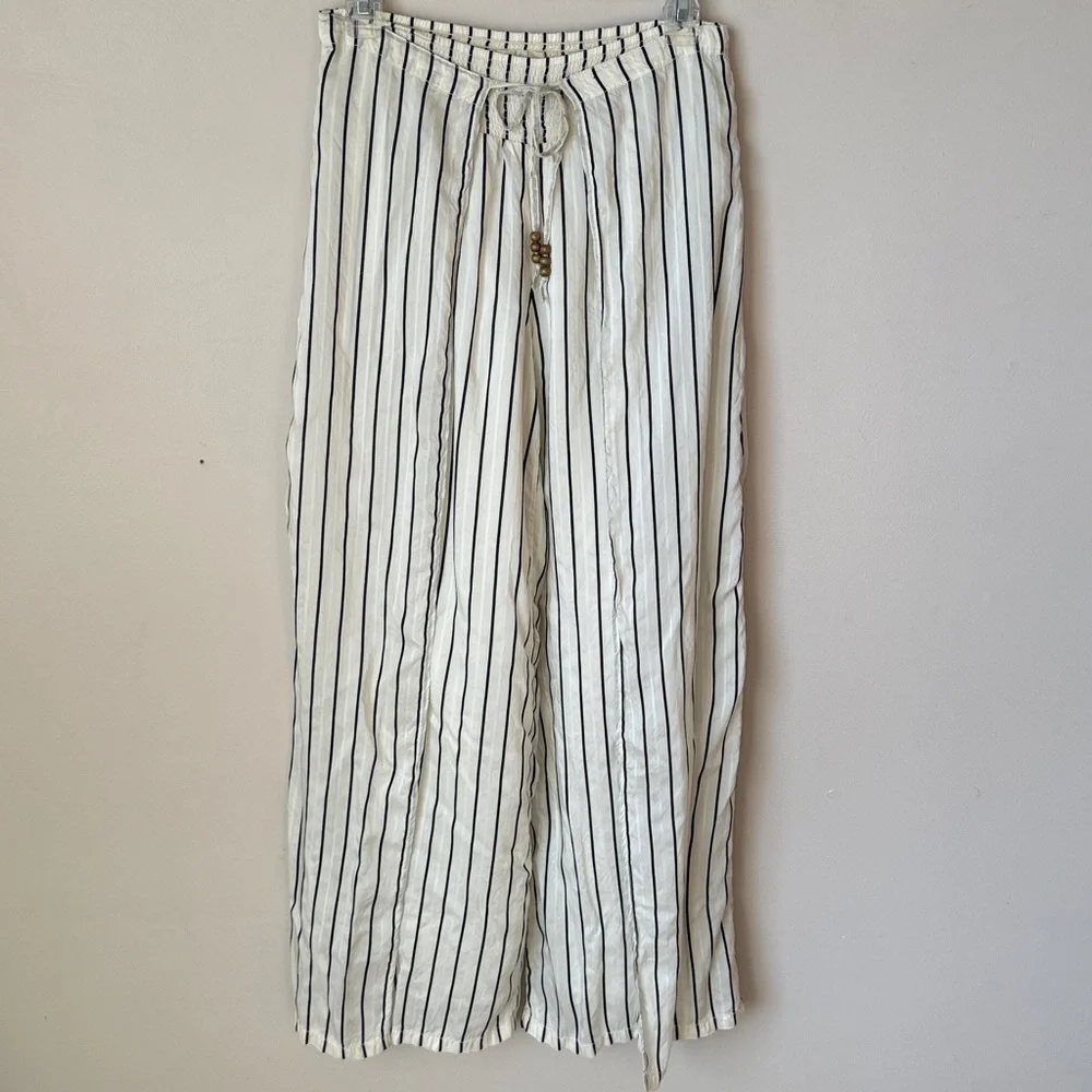 Denim & Supply Ralph Lauren wide-leg striped‎ wrap pants flowy Beachy Size Small
